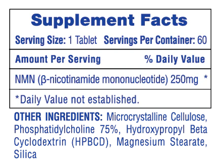 Hi-Tech Pharma NMN Supplement Facts Label | Ingredients & Directions | TigerFitness.com