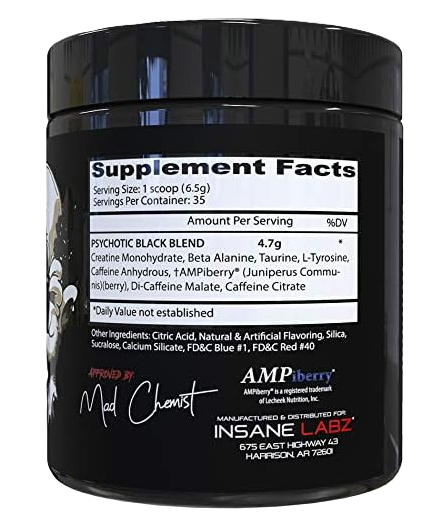 Insane Labz Psychotic Black | High-Stim Pre-Workout — Tiger Fitness Insane Labz Psychotic Black | High-Stim Pre-Workout — Tiger Fitness
