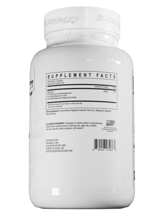 Enhanced Labs Magnesium Supplement Facts Label – Ingredients & Nutrition | TigerFitness