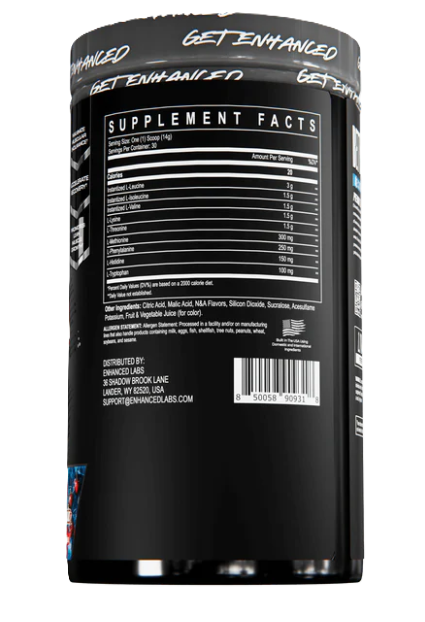 Enhanced Labs EAA Supplement Facts Label – Ingredients & Nutrition | TigerFitness