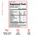 Purus Labs Noxygen RTD Fruit Punch nutrition facts and ingredient panel displaying serving information, performance ingredients, hydration support details, and beverage nutritional content.
