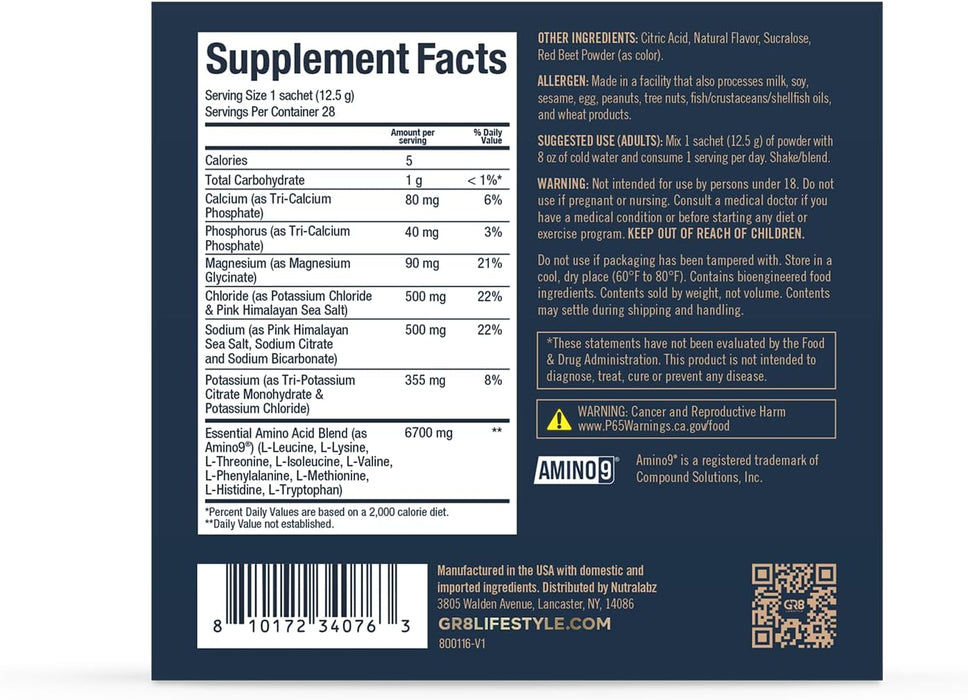 GR8 Lifestyle Hydr8 | Electrolyte Hydration & Recovery Formula