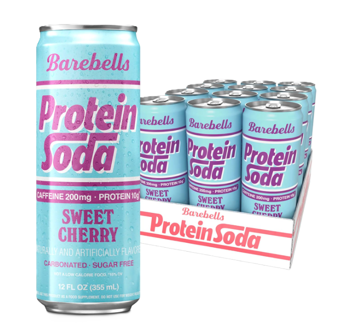 Barebells Protein Soda RTD 12-pack carbonated protein beverage cans Sweet Cherry