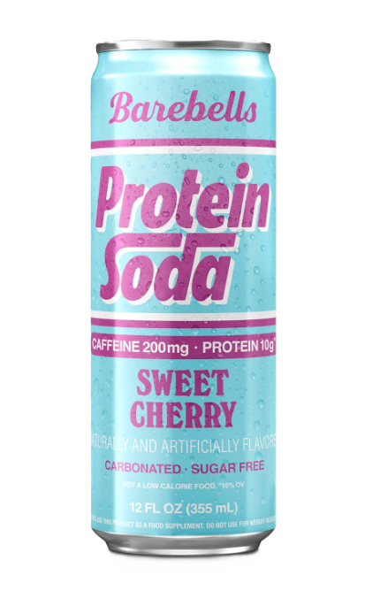 Barebells Protein Soda RTD carbonated high-protein beverage can Sweet Cherry
