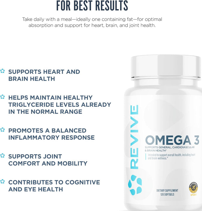 Revive MD Omega 3 | EPA & DHA Fish Oil for Heart & Joint Health