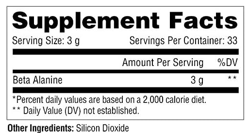 Metabolic Nutrition Beta Alanine | Endurance, Strength & Performance Support Powder