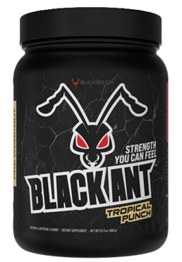 DAS Labs Black Ant Pre-Workout powder Tropical Punch featuring creatine monohydrate, L-Citrulline, Beta-Alanine, 300mg caffeine, and Black Ant Extract to support energy, pumps, strength, and focus.
