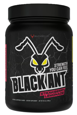 DAS Labs Black Ant Pre-Workout powder Strawberry Lemonade featuring creatine monohydrate, L-Citrulline, Beta-Alanine, 300mg caffeine, and Black Ant Extract to support energy, pumps, strength, and focus