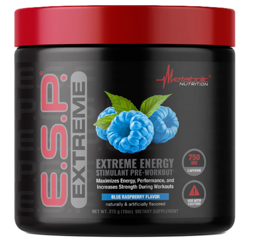 Metabolic Nutrition E.S.P. Extreme Pre-Workout Blue Raspberry – Intense Energy & Focus Formula – TigerFitness