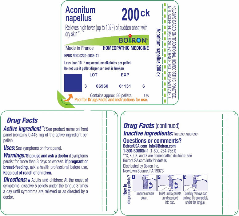 Boiron Aconitum Napellus |Homeopathic Medicine for Fever