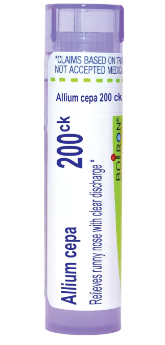 Boiron Allium Cepa 200CK homeopathic cold relief pellets – approx 80 meltaway pellets tube