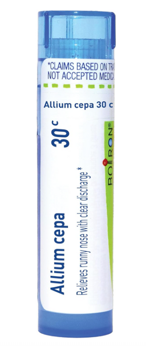 Boiron Allium Cepa 30C meltaway pellets for runny nose and watery eyes – approx 80 pellets