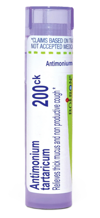 Boiron Antimonium Tartaricum 200CK meltaway pellets for respiratory support 