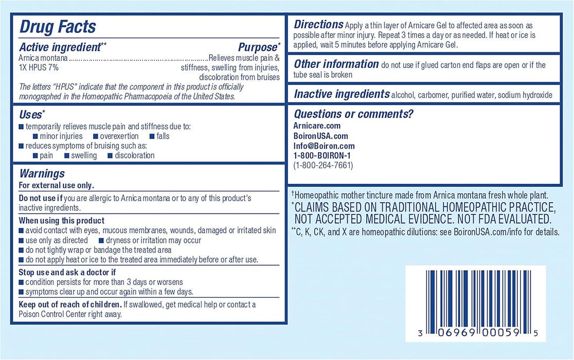Boiron Arnicare Gel Facts