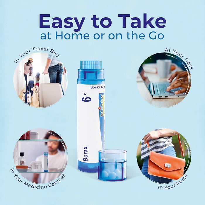 Boiron Borax easy to take with you!