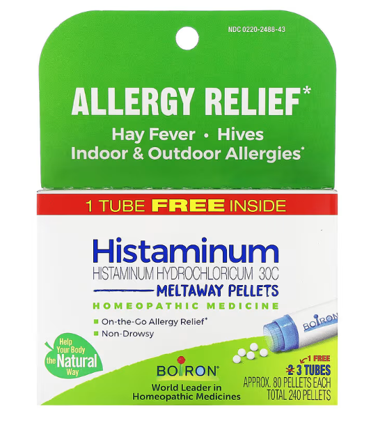 Boiron Histaminum Hydrochloricum 30C three pack allergy relief pellets