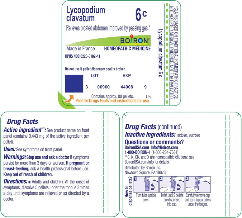 Boiron Lycopodium clavatum homeopathic 6c Facts