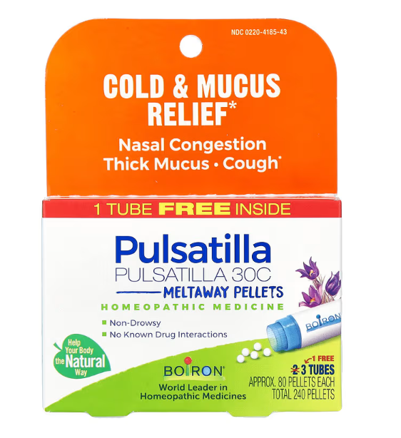 Boiron Pulsatilla 30c 3 Pack homeopathic medicine tubes