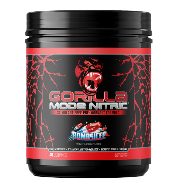 Gorilla Mind Gorilla Mode Nitric Bombsicle Stim-Free Pre-Workout 40 Servings Front | Massive Pump & Hydration Formula | TigerFitness