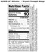 Back label of DAS Labs Bucked Up Refresher Energy RTD Pineapple Mango showing the Supplement Facts panel, ingredients, nutrition information, directions, and manufacturer details.