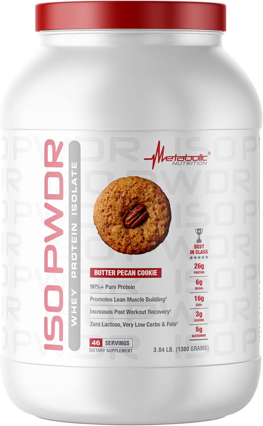 Metabolic Nutrition ISO PWDR Butter Pecan Cookie– 100% Whey Isolate Protein Powder – TigerFitness