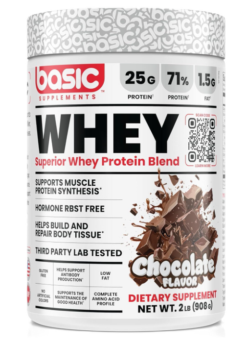 Basic Supplements Basic Whey Chocolate 2lb – TigerFitness.com