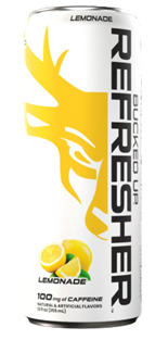 DAS Labs Bucked Up Refresher Energy RTD single Lemonade 12 oz can featuring zero sugar, 100mg caffeine, BCAAs, L-Theanine, and refreshing everyday energy.