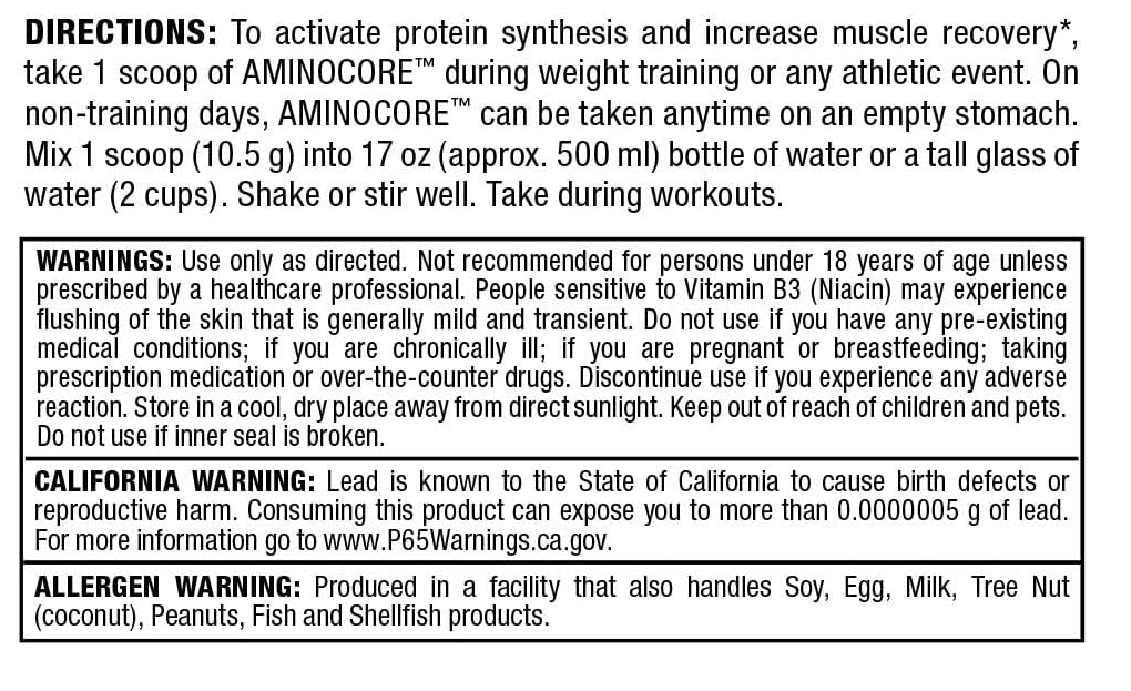 Allmax AminoCore | BCAA Recovery & Endurance Support