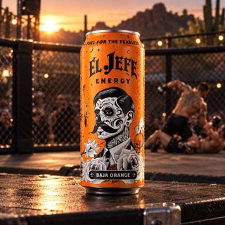 El Jefe Energy Drink Baja Orange 16 oz can
