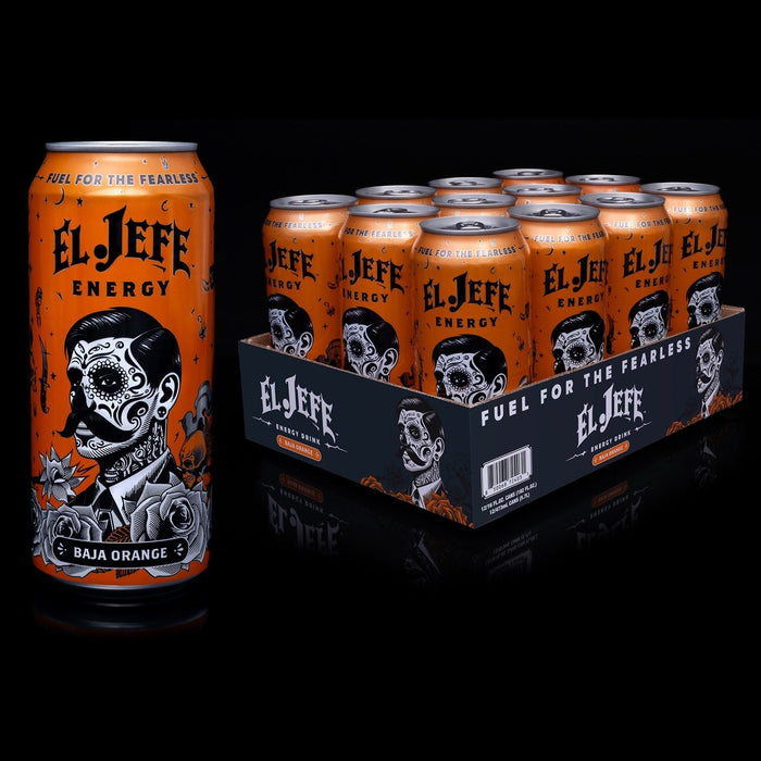 El Jefe Energy Drink Baja Orange 12 pack
