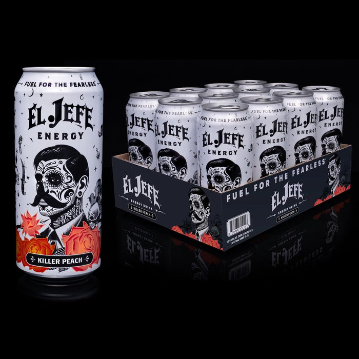 El Jefe Energy Drink Killer Peach 12 pack