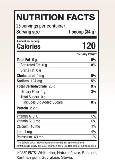 Elev8 Creamy Rice Blueberry Muffin fast digesting carb supplement facts for energy and performance