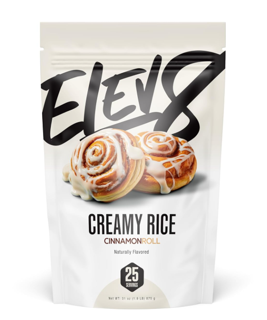 Elev8 Creamy Rice Cinnamon Roll fast digesting carb powder for endurance and recovery