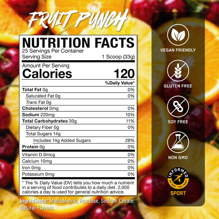 Endurance Carb Fruit Punch Supplement Facts