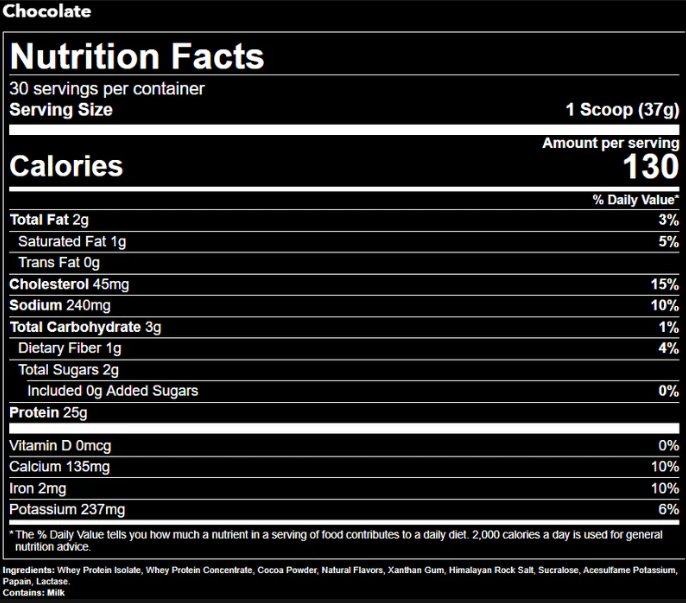 Gorilla Mind Gorilla Mode Protein Nutrition Facts and Ingredients Label | High Quality Whey Protein Supplement | TigerFitness