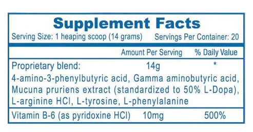 Supplement facts of Hi-Tech Pharmaceuticals Somatomax nighttime recovery and growth hormone support formula – TigerFitness.com