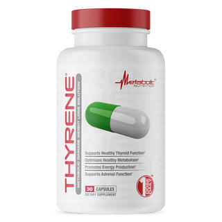 Metabolic Nutrition Thyrene Bottle Front 30 Capsules  – Advanced Thyroid Support & Thermogenic Fat Burner for Metabolism & Energy | TigerFitness