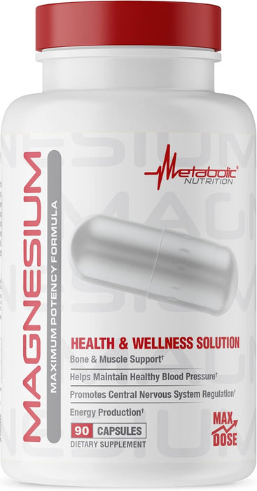 Metabolic Nutrition Magnesium 90 Capsules – Muscle & Heart Health Support – TigerFitness