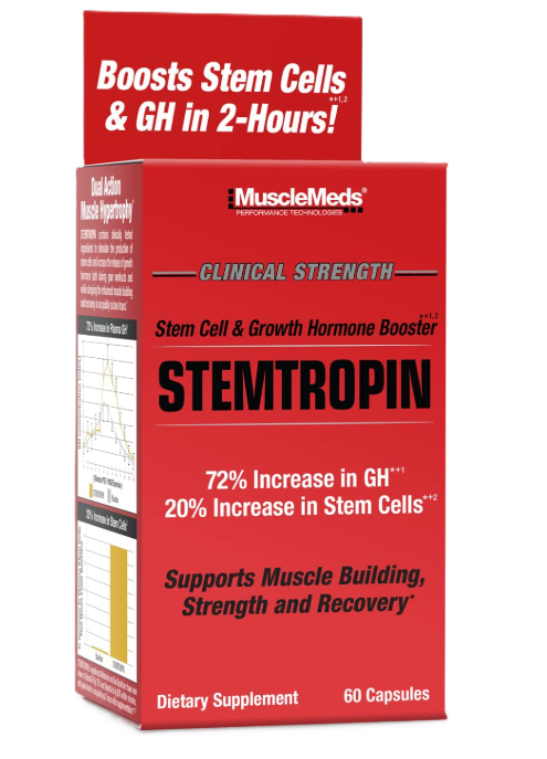 MuscleMeds Stemtropin 60 Capsules | GH & Stem Cell Support Formula for Muscle Growth & Recovery 