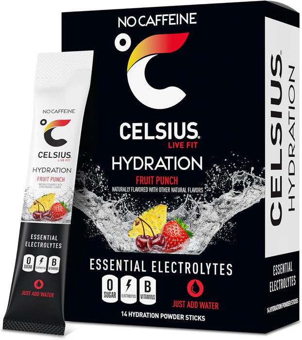 Celsius Hydration Sticks | Electrolyte Drink Mix with Energy Support