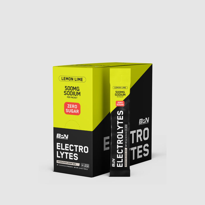 BPN Electrolytes Go Packs Lemon Lime single-serve hydration sticks, 30 packets