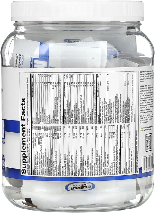 Gaspari Anavite label – ingredients with beta-alanine, carnitine, vitamins, and minerals