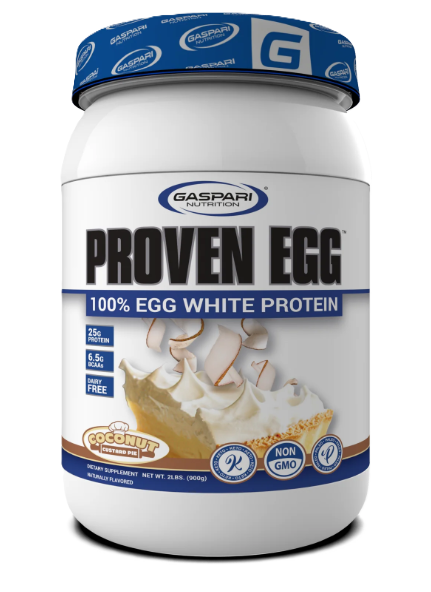 Gaspari Nutrition Proven Egg protein powder Coconut Custard Pie – 100% egg white protein for lean muscle and recovery