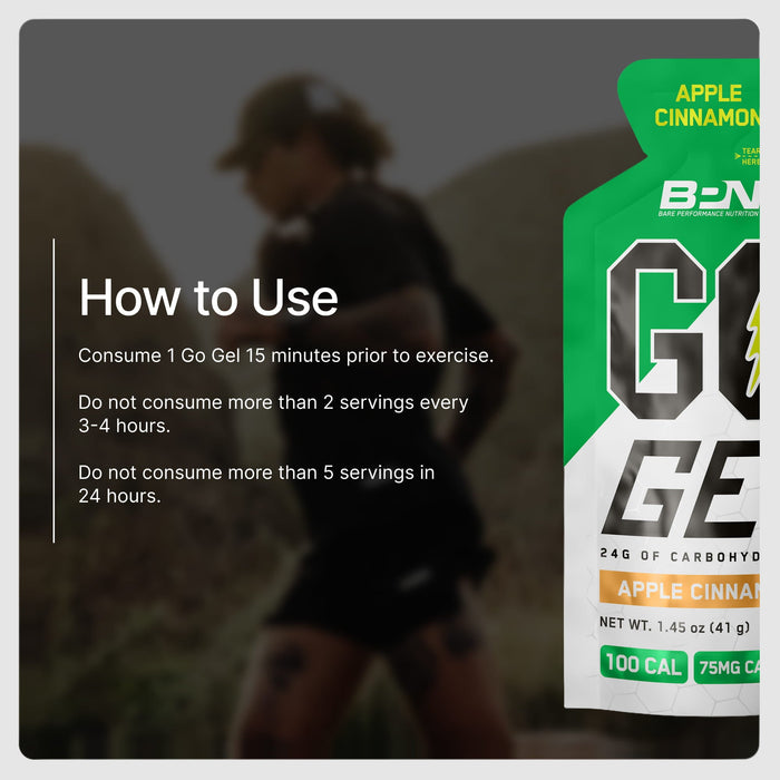 How to use BPN Go Gels CAF, one gel every 30 to 45 minutes during endurance training