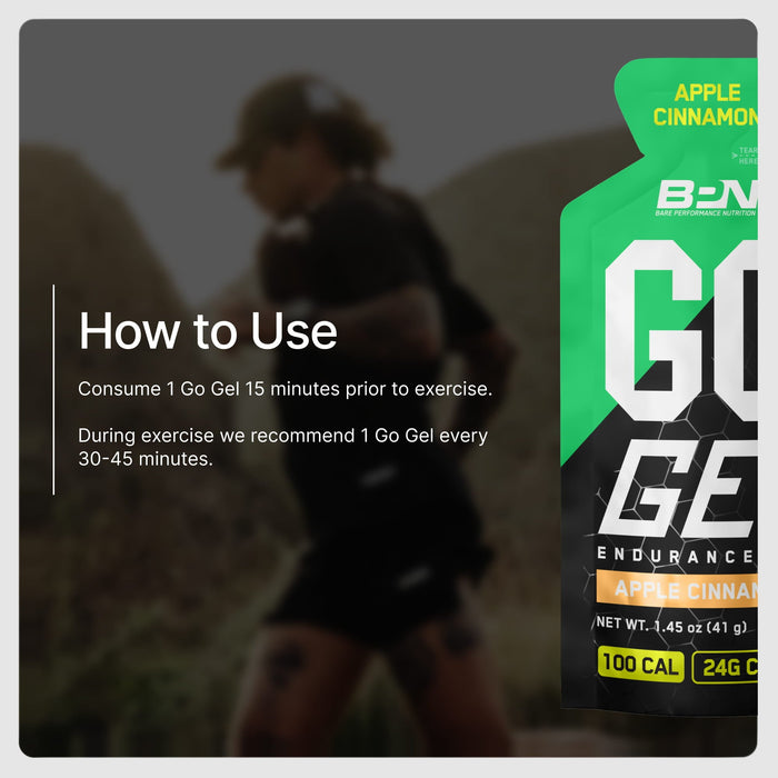 How to use BPN Go Gels, one gel every 30 to 45 minutes during endurance training