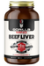 Gorilla Mind Beef Liver grass-fed beef liver capsules highlighting high quality ingredients, 180 capsules, and once daily serving.