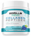 Gorilla Mind Collagen Peptides Blue Raspberry premium hydrolyzed collagen powder container for convenient daily hair, skin, nail, and joint support.