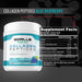 Gorilla Mind Collagen Peptides Blue Raspberry supplement facts panel displaying serving size, nutrition information, and ingredient profile