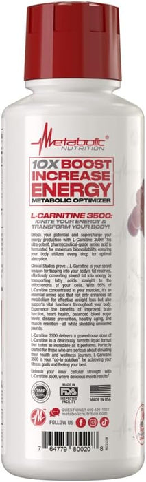 Boost Metabolism & Energy with Metabolic Nutrition L-Carnitine 3500 Tiger Fitness Boost Metabolism & Energy with Metabolic Nutrition L-Carnitine 3500 Tiger Fitness