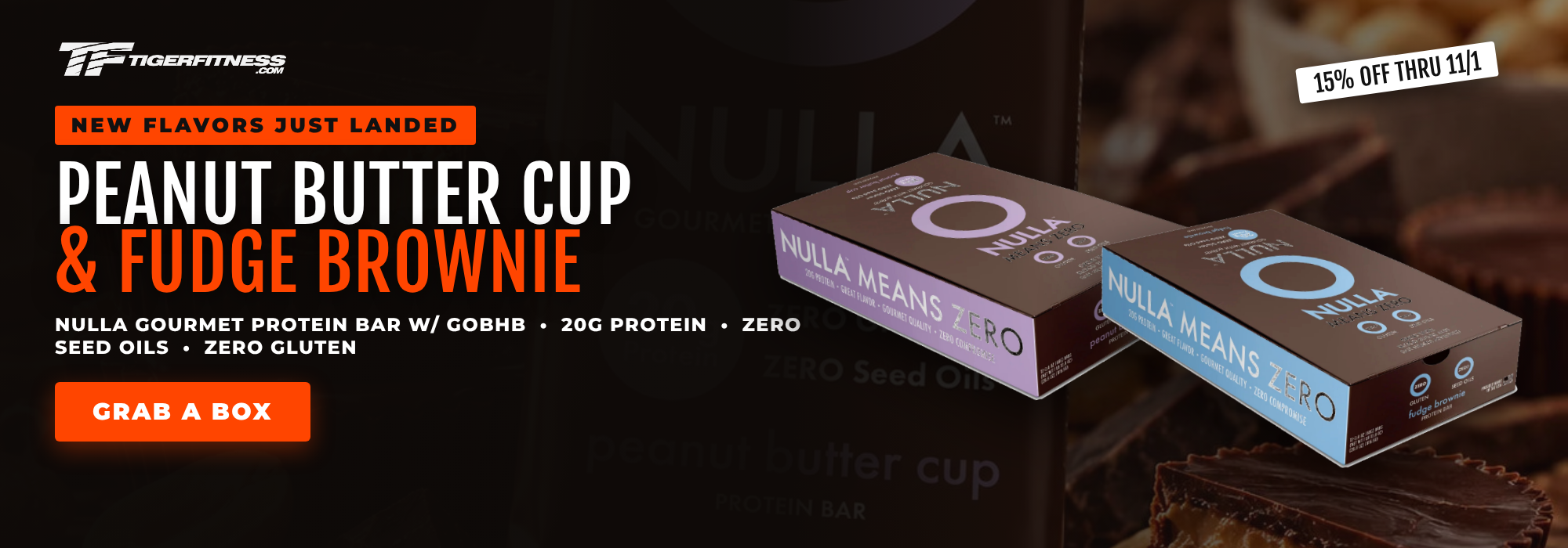 Nulla Gourmet Protein Bar new flavors Peanut Butter Cup and Fudge Brownie